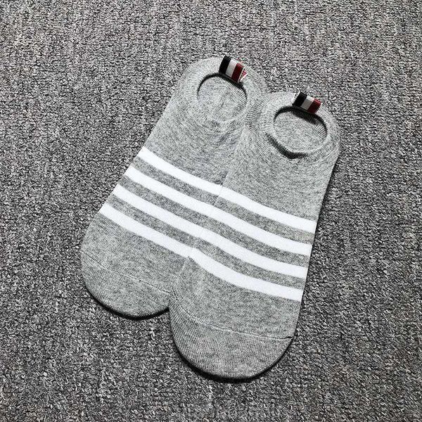 

men's socks tb thom men's invisible socks luxury brand 4-bar stripes low cut socks korean style cotton fashion wholesale tb stocki, Black