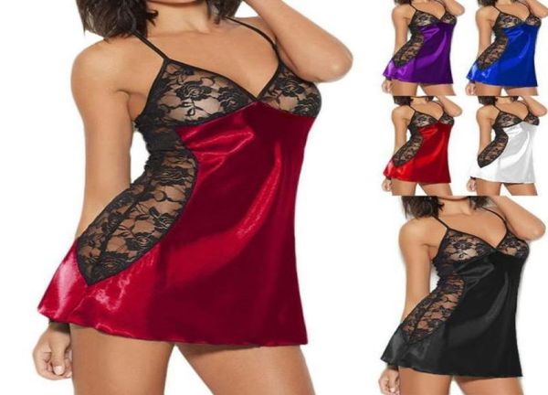 

2020 new explosion of lingerie rose lace nightdress european american and pajamas j1x415003956, Black;red