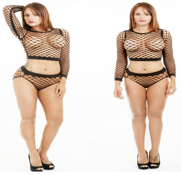 

underwear europe and the united states leaking milk transparent hollow pajamas even body socks mesh skirt seamless mesh lure 9716343, Black