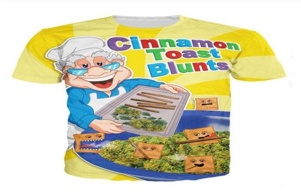 

fashion menswomans cinnamon toast blunts summer style tees 3d print casual tshirt plus size mh0129581983, White;black