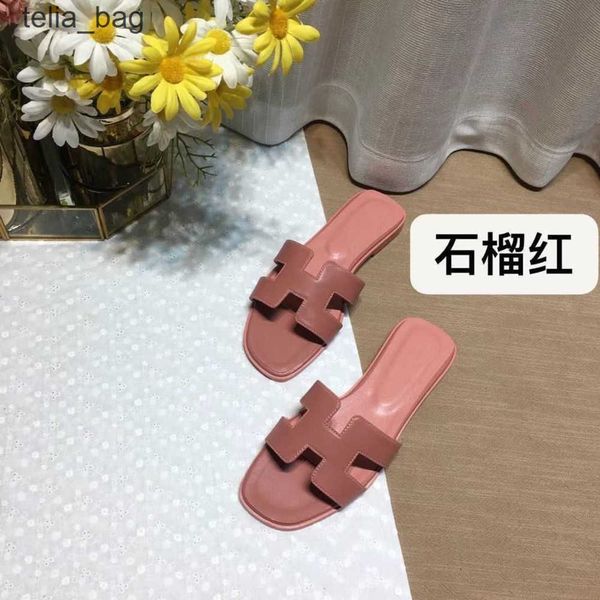 

higsetting hermzs summer oran women's slipper sandal slippers designer 2023 bear shoes beacleather leisure fashion wear rhinestone flat