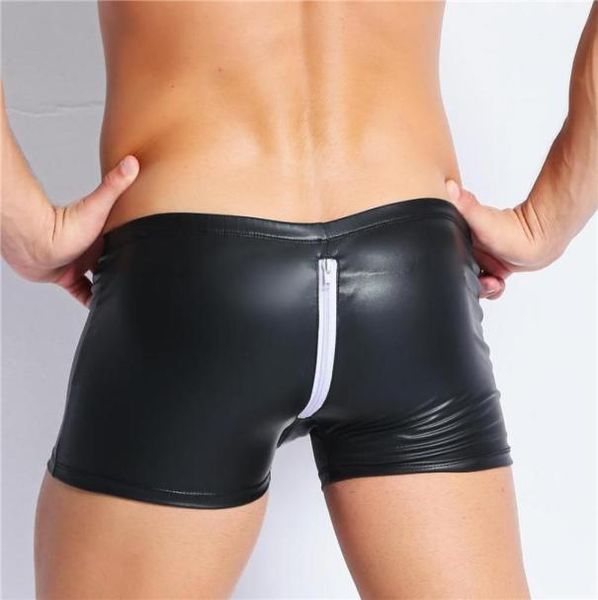 

women039s panties male underwear open crotch sissy pants patent leather fetish men latex boxer shorts porno gay crotchless ling2743528, Black;pink