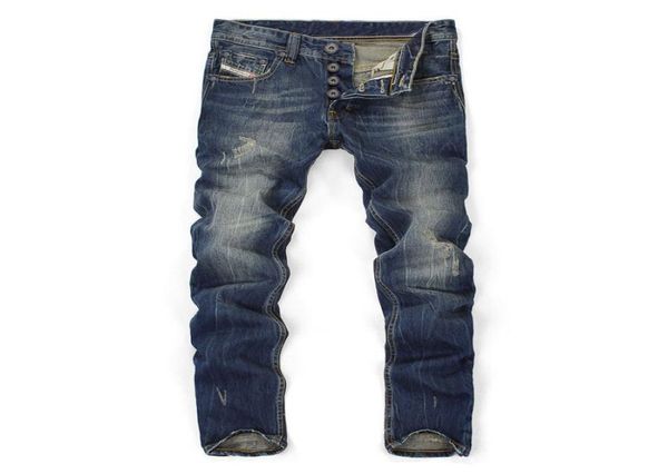 

fashion jeans men straight dark blue color printed mens skinny pants ripped jeans cotton8743123