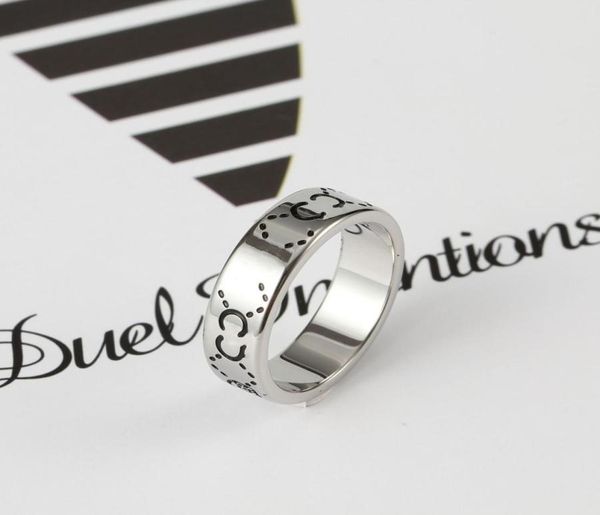 

fashion designer ring gold letter band rings bague for woman lady party wedding lovers gift engagement jewelry mix styles1214505, Silver