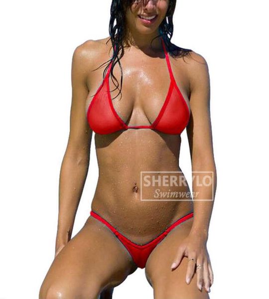 

see through bikini swimsuit for women sheer mesh micro thong bikinis triangle see thru extreme transparent microbikini y08209290461, White;black