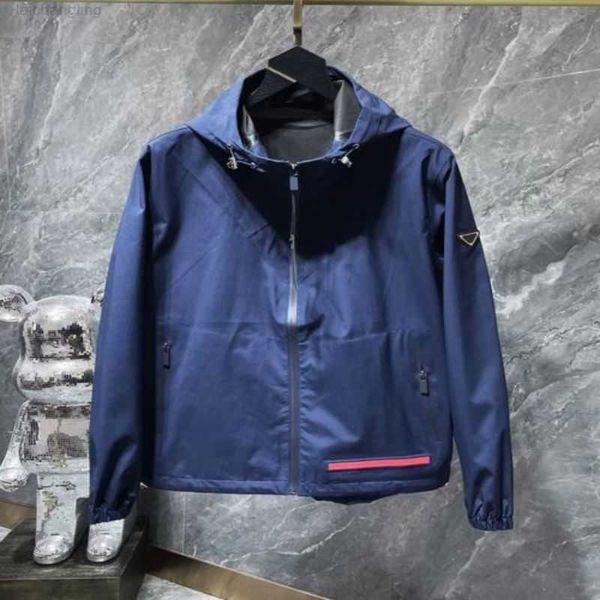 

designer mens jackets long sleeve waterproof windbreaker loose prad oversized zipper lettertriangle clothing zipperw8ha, Black;brown