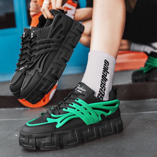 

dress shoes vulcanized sneakers men asual shoes for men street style walking shoes sneakers thick bottom running shoes 230821, Black