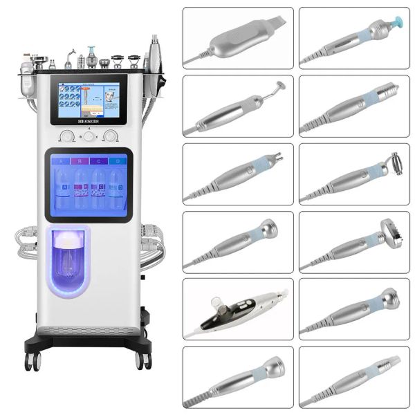 

13 in 1 bubble hydra oxygen dermabrasion bio ultrasound cold heat hammer skin rejuvenation facial machine