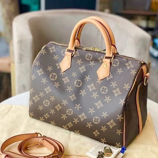 

luxurys designers fashion women bag shoulder bags lady totes handbags speedy with key lock shoulder strap dust bag 5188