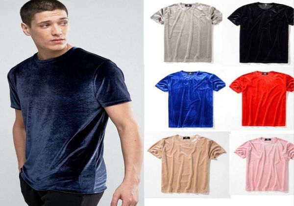 

spring summer new velvet crew neck mens tshirts short sleeves hip hop fashion tshirts1480725, White;black