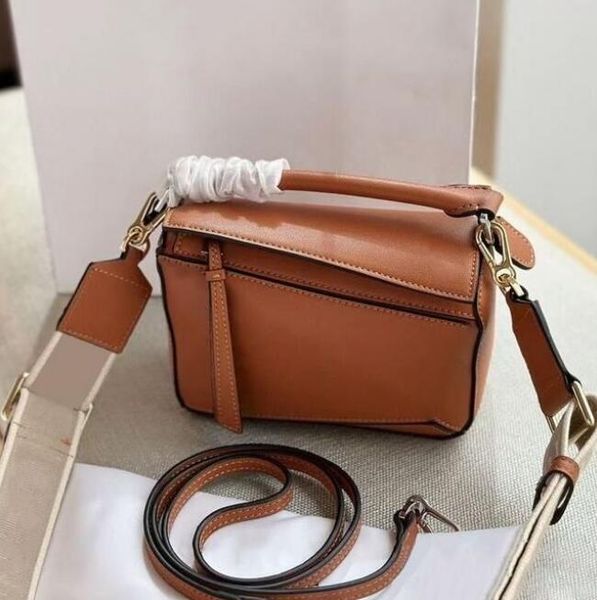 

luxury puzzles bag crossbody shoulder messenger bags designer real leather women'sclassic calfskin cuboid shape handle purse wallet pil