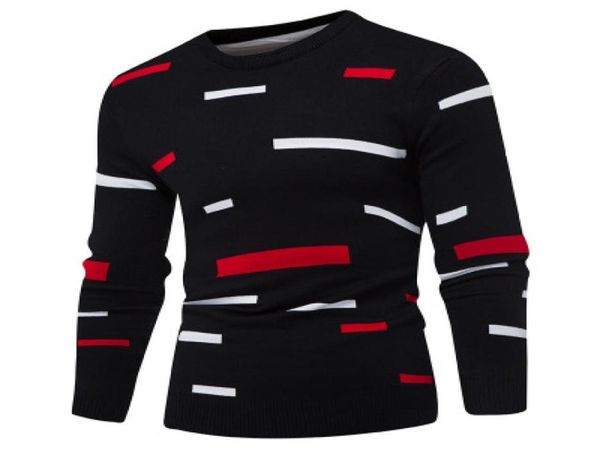 

mens autumn fashion contrast color slim new sweaters male casual loose high street pullover clothing7032661, White;black
