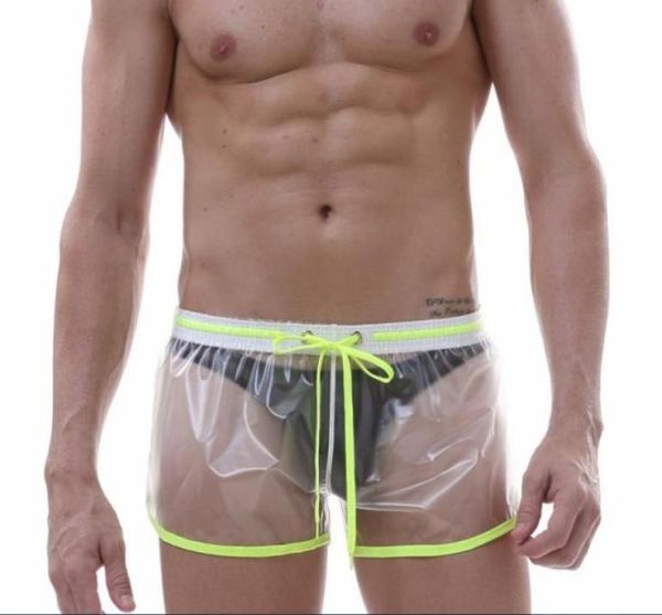 

fashion men shorts transparent see through waterproof trunks boad cueca gay underpants sleepwear men039s5115193, White;black