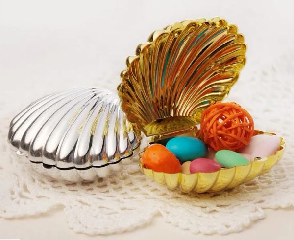 

lovely silver gold holders shell wedding candy box favors christmas gifts party boxes wedding supplies baby showerzz