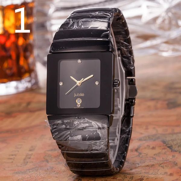 

rad0 rectangle tungsten steel sapphire swiss ronda quartz movement ultra thin business watch men waterproof with calendar a1, Slivery;golden