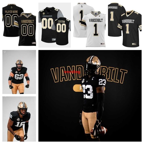 

2023 vanderbilt commodores football 13 chase gillespie 41 steven sannieniola 95 linus zunk 35 deago benson 45 dante kelly 96 brayden bapst 2, Black
