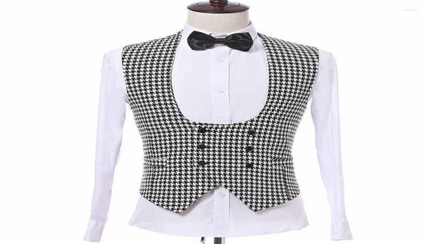

men039s vests houndstooth men vest with double breasted one piece casual waistcoat fashion coat wedding tuxedo arrival8092386, Black;white