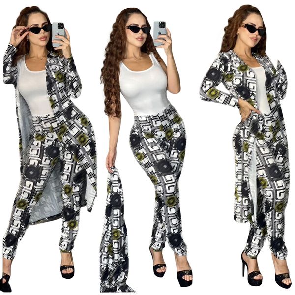 

women designer clothing autumn commuter ladies casual printed swing dress set ship, White