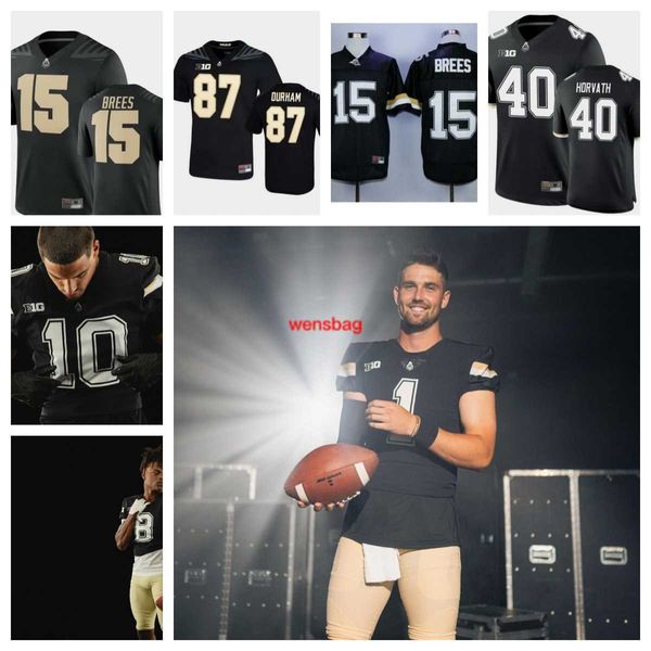 

2023 purdue boilermakers football 9 mershawn rice 24 anthony brown 8 tj sheffield 74 luke griffin 5 elijah canion 98 drake carlson 15 will h, Black