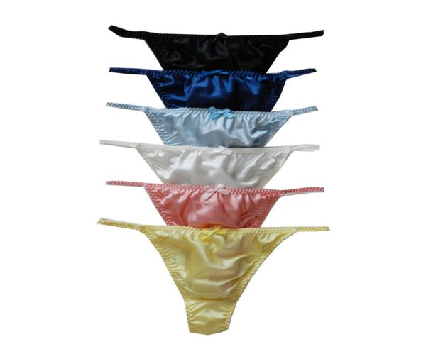 

yavorrs 6pcs women039s pure silk thongstring bikinis panties4880953, Black;white