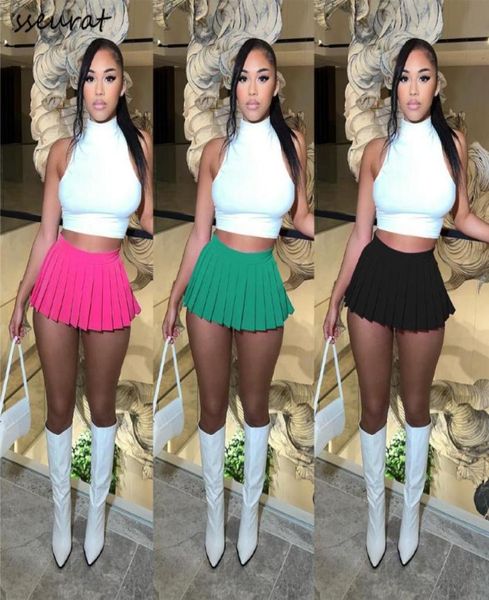 

skirts women high waist pleated skirt y2k summer casual tennis mini for girlsskirts3860586, Black