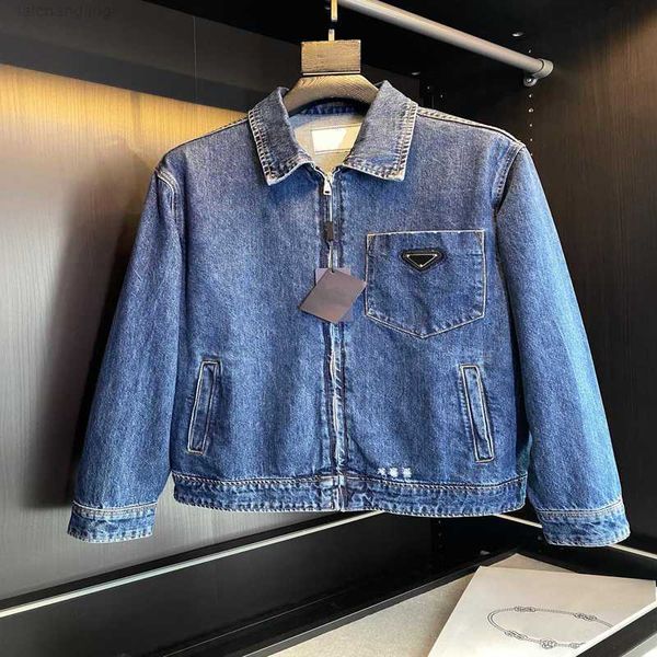 

prad 2023 spring and autumn fashion designer jacket us size zipper blue jean jacket highquality design luxury mens jacketsvq7n, Black;brown