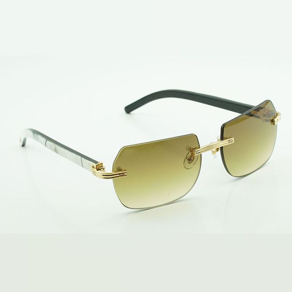 

new fashion frame cut corner sunglasses 0286o with new hardware natural black mixed buffalo horn high-end sunglasses lenses, White;black