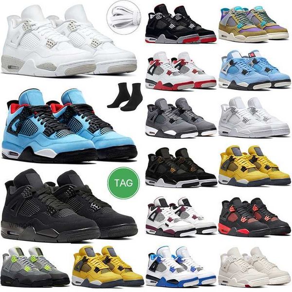 

bordeaux 4s 4 retro men women basketball shoes white cement motorsports jumpman 4 lightning mens trainer sports sneakers jorda jordon shoe