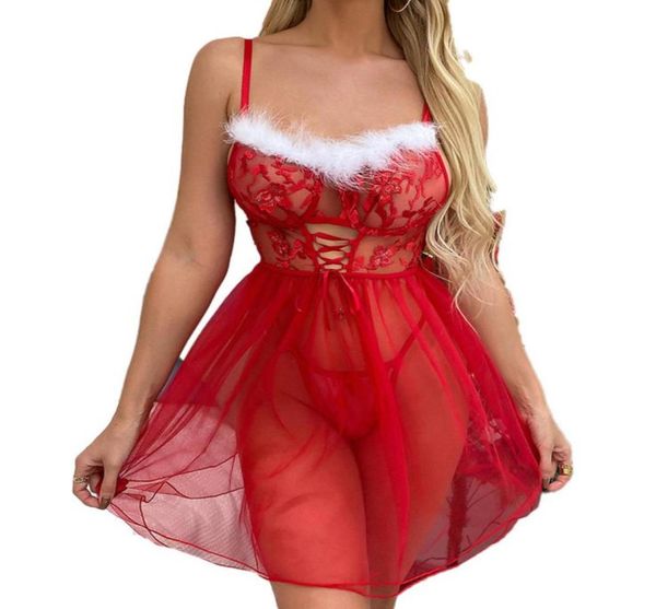 

bras set christmas costumes sets women039s fun pajamas women underwear dress cosplay seduction costume red white stitching6039289990, Red;black