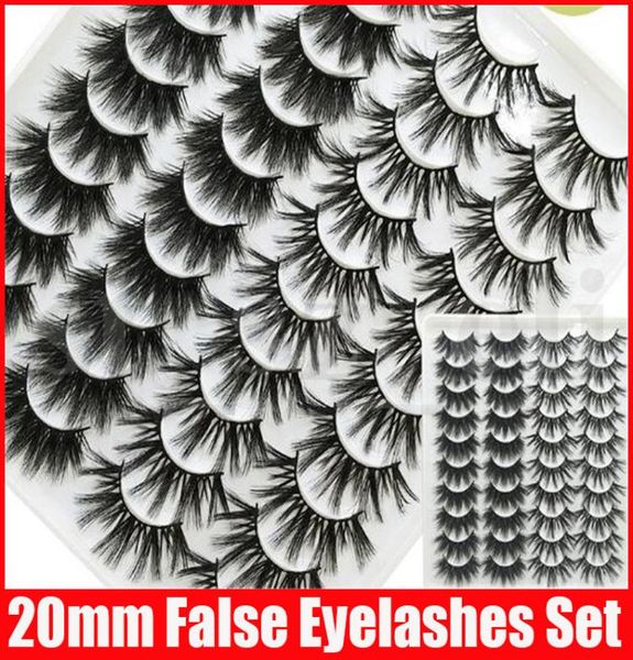 

20mm 20 pairs natural 5d false eyelashes fake lashes long makeup 3d mink eyelashes eyelash extension mink for beauty3337415