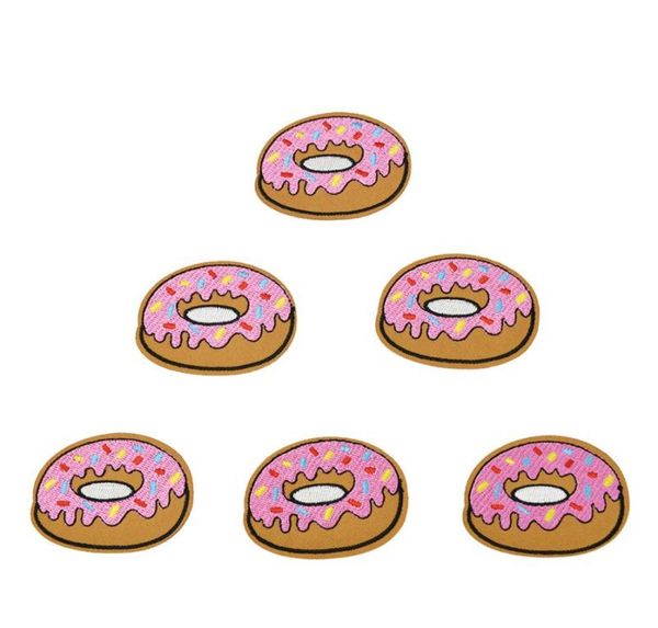 

10 pcs donuts patches badges for clothing iron embroidered patch applique iron sew on diy patches sewing accessories for clothes3231411, Black
