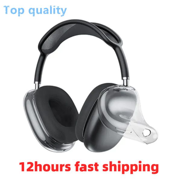 

for airpods max headband earphones headphone accessories transparent tpu solid silicone waterproof protective case airpod maxs headphones he
