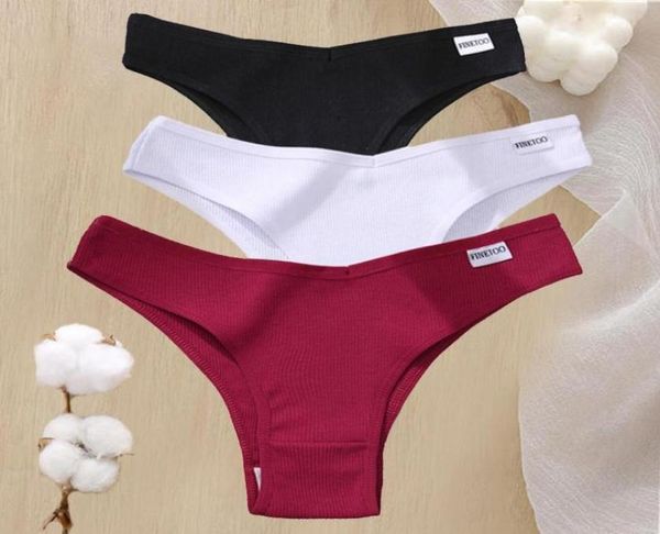 

women039s panties finetoo cotton for women low rise briefs brazil underpants ladies underwear 8 solid color girls intimate4607285, Black;pink