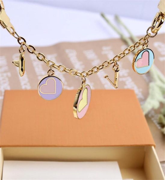 

chain style keychain luxury designer round pendant gold key buckle classic letter shape stylish keychains bag keys or1277239, Slivery;golden