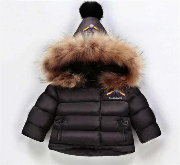 

brand logo kids winter coats rabbit hair collar boys and girls luxury designer winter coats baby kids infant outwear kids baby 167001372, Blue;gray