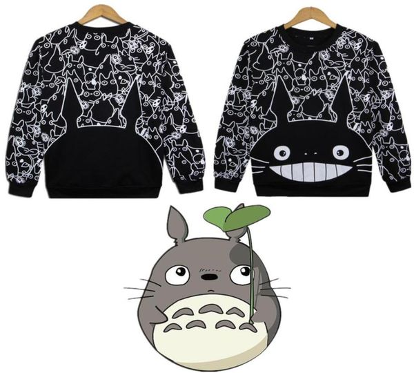 

2021 japan anime tonari no totoro cosplay costume long sleeve cartoon sweater hoodie4057510, Black
