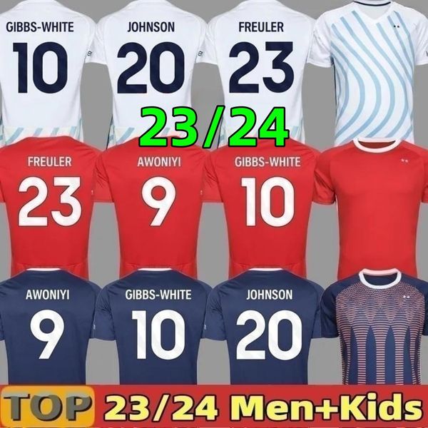 

2023 2024 nottingham gibbs white soccer jersey freuler grabban johnson surridge 23 24 nffc football shirt men kids awoniyi forest freuler am, Black;yellow