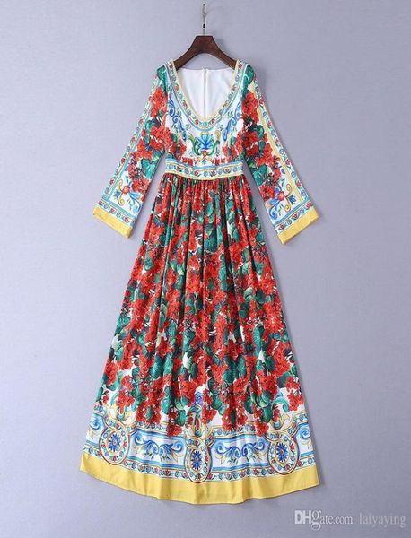 

european and american women039s spring 2019 new style ninepoint sleeve vneck restoring ancient ways is printed dress6700637, Black;gray