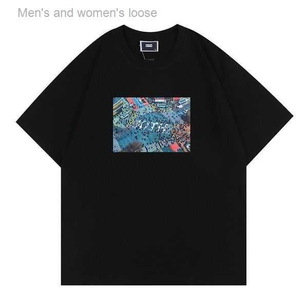

2023men's and women's loosemens short-sleeved takewashed box washed distressed man womens short t-shirt 22, White;black