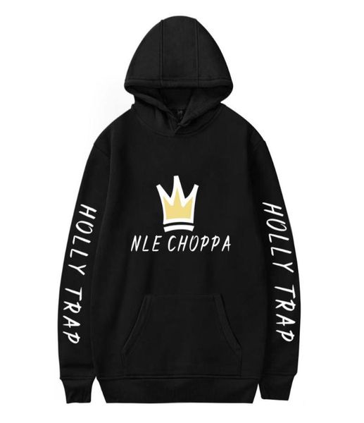 

2020 new nle choppa hoodies hip hop fashion an crown print hoodie men women casual sweatshirts streetwear vintage hoodie clothes1807070, Black