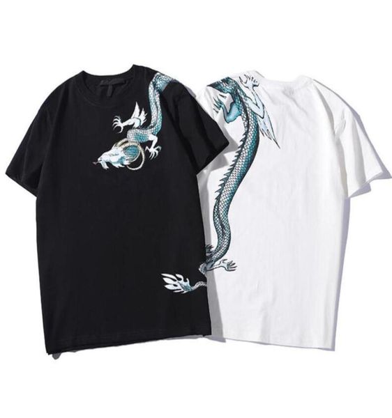 

summer fashion men039s tshirts dragon letter print short sleeve crew neck t shirts street style men tee 40472219657732, White;black