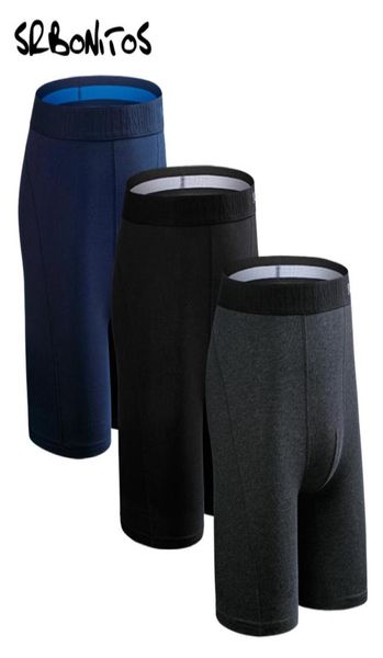 

3pcs set long leg boxer shorts underwear for men cotton underpants men039s panties brand underware boxershorts homme 220515395660, Black;white