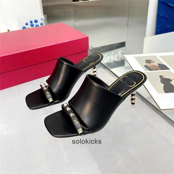 

high valentinolies flat women summer 04-03 popular heels sandals luxury i9qp brand business casual dress slippers wedding party leather, Black