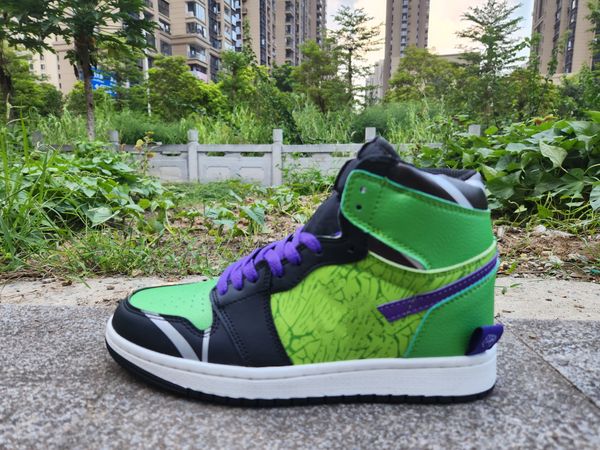 

new 1s high shoes big kids shoes sneakers 1 kids shoes fashion boys girl casual shoes girl casual sports basketball shoes, Black