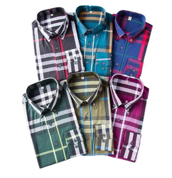 

2021 spring and autumn men039s longsleeve shirt plaid fashion business casual luxury0395062896, White;black