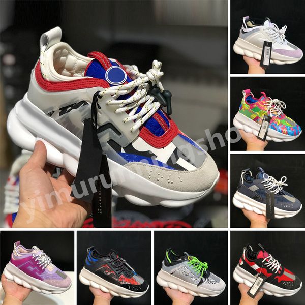 

2023 fashion casual shoes italy 1 quality chain reaction wild jewels chain link trainer sneakers cherry bluette size eur 36-46 y6