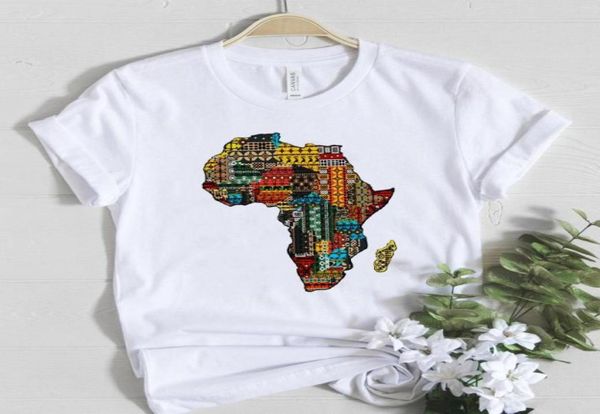 

africa map graphic tees women clothes 2021 summer harajuku female tshirt 100cotton white printed t shirt femme streetwear w9543331