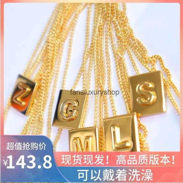 

designer jewelry necklace 26-letter necklace lisa the same block s925 sterling silver can be engraved cold wind clavicle chain celins