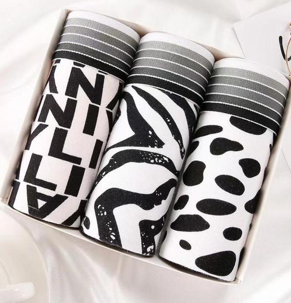 

underpants 5pcs 2021 brand men underwear set cartoon series large size boxer cotton6702882, Black;white