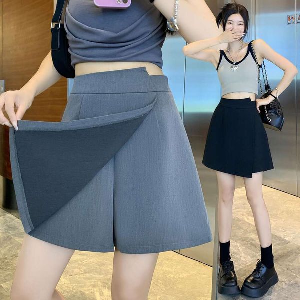 

skirt for women irregular short high waist skinny black a line thin pants